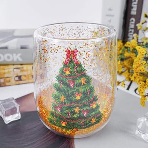 Creative Christmas Style Double Layer Glass Cup Kitchen Gadgets