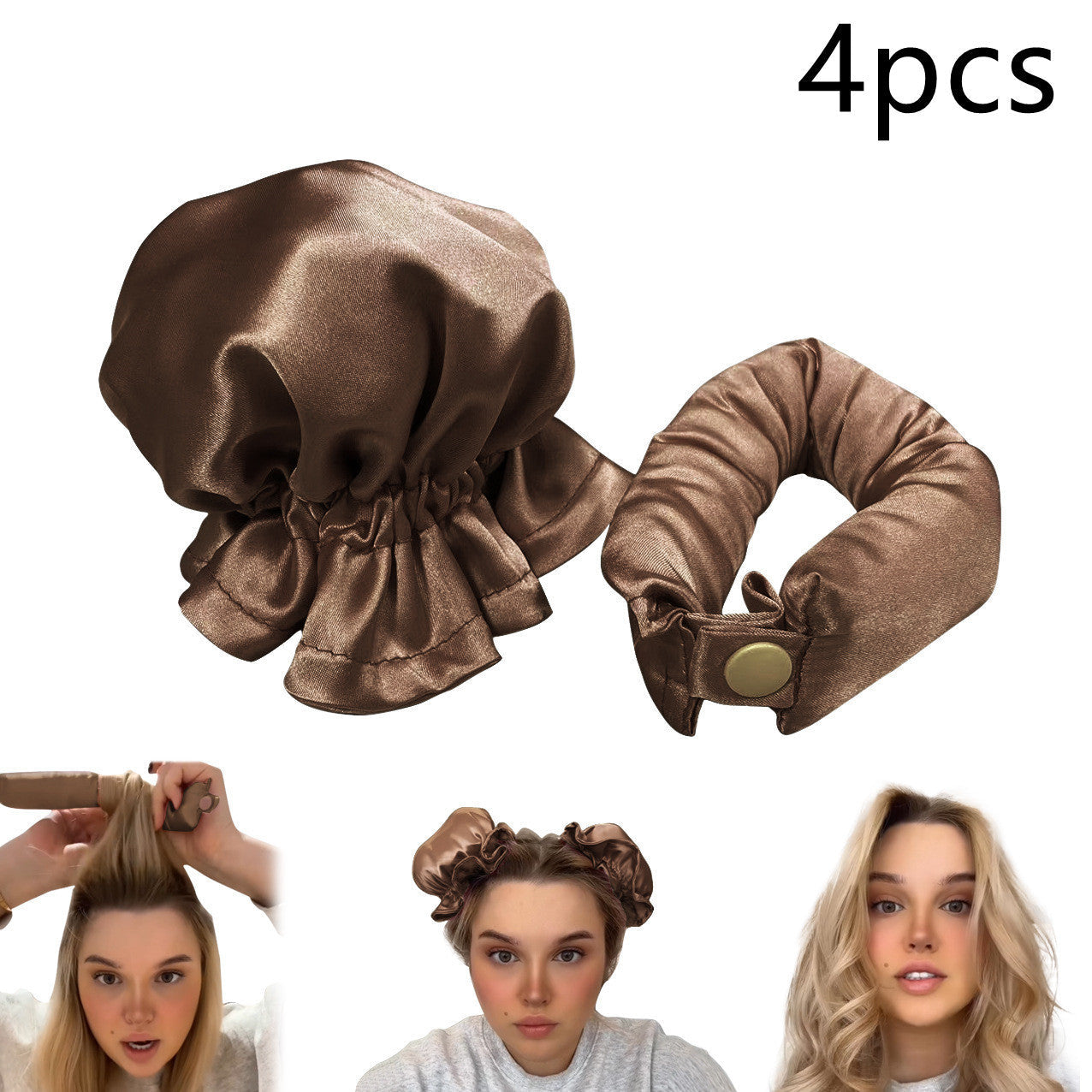 New Heatless Curl Stick With Cloth Cover Cute Ball Head Hair Curler