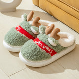 Christmas Shoes Winter Home Slippers Elk Soft Cozy