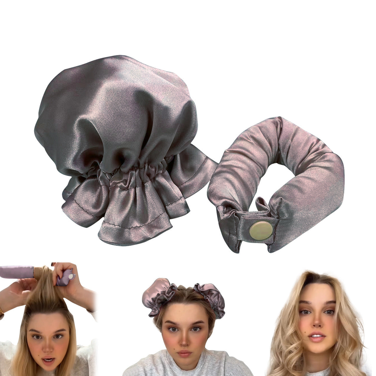 New Heatless Curl Stick With Cloth Cover Cute Ball Head Hair Curler