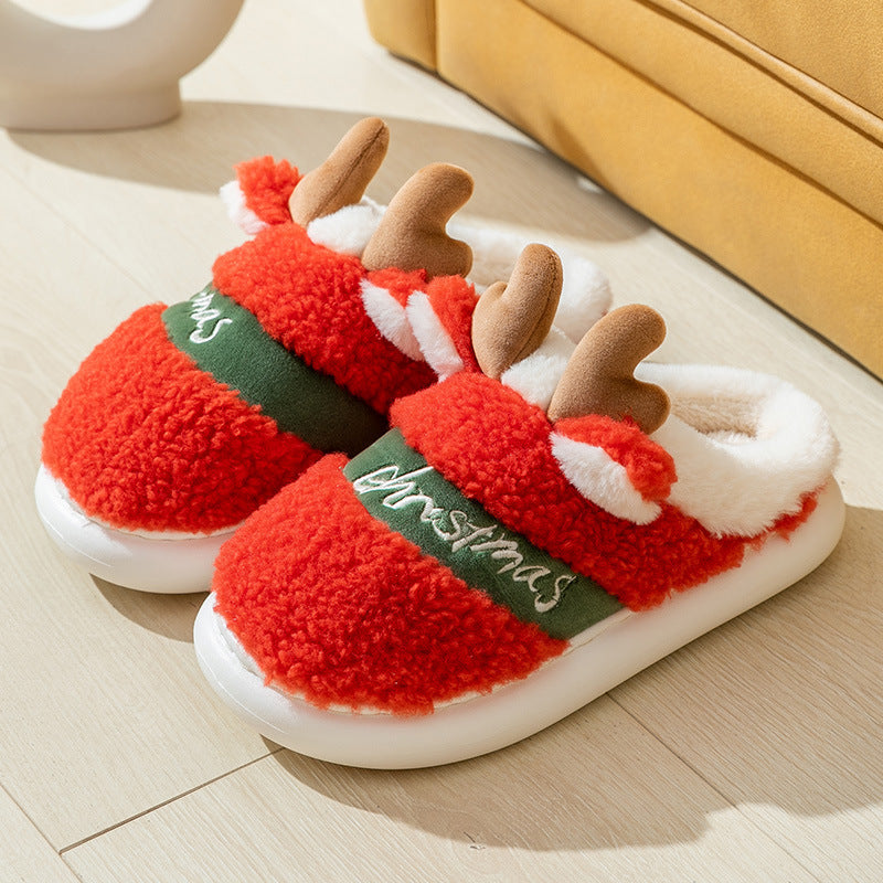 Christmas Shoes Winter Home Slippers Elk Soft Cozy