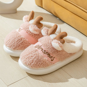 Christmas Shoes Winter Home Slippers Elk Soft Cozy