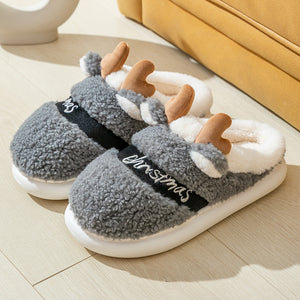 Christmas Shoes Winter Home Slippers Elk Soft Cozy