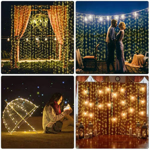 Christmas Lights Curtain Garland Merry Christmas Decorations\