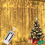 Christmas Lights Curtain Garland Merry Christmas Decorations\