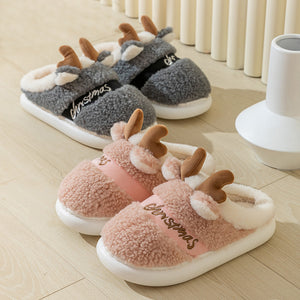 Christmas Shoes Winter Home Slippers Elk Soft Cozy